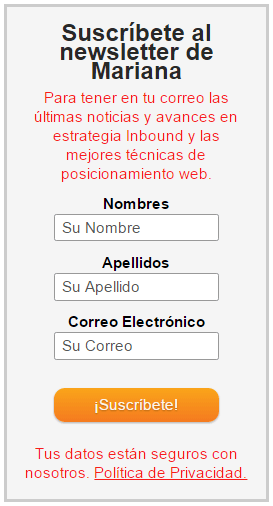 Ejemplo de landing page